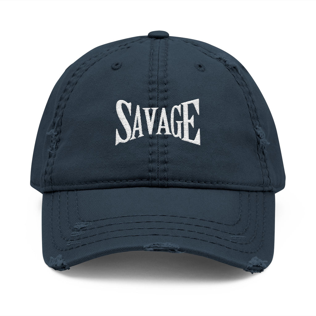 Savage Distressed Dad Hat — Embroidered Vintage Baseball Cap Printify