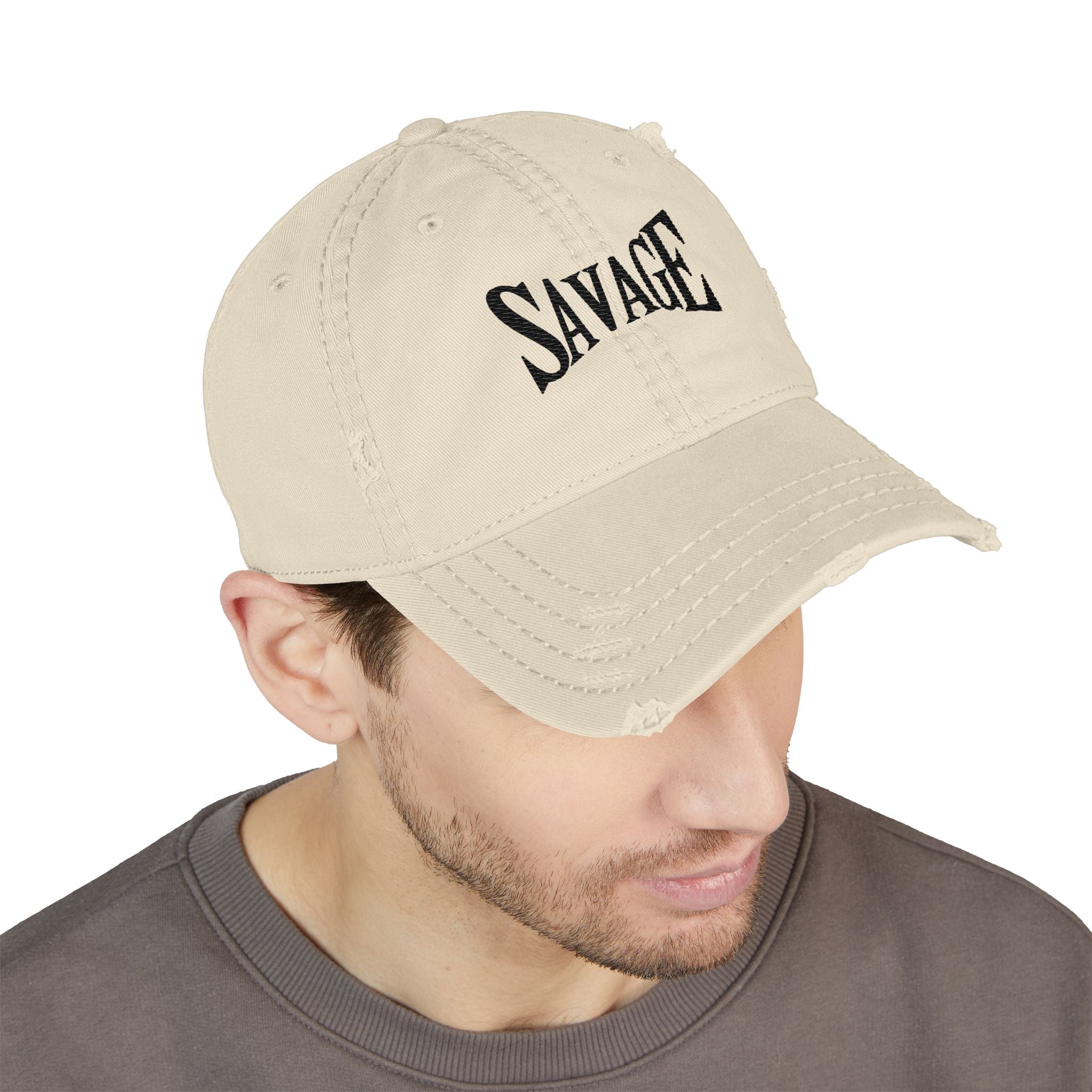 Savage Embroidered Distressed Dad Hat Printify
