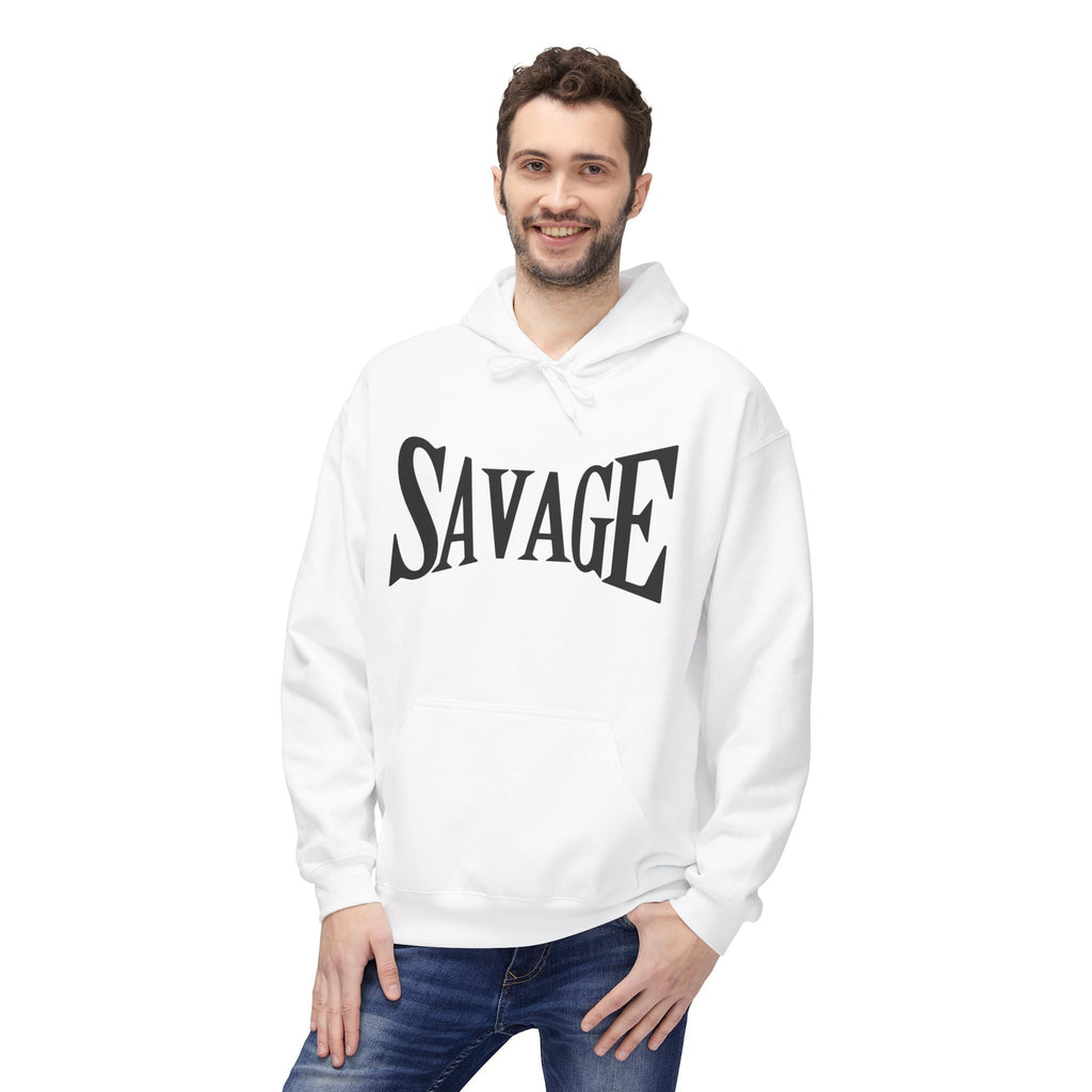 Savage Graphic Hoodie — Bold Retro Lettering Pullover Printify