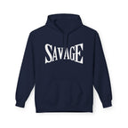 Savage Graphic Hoodie — Bold Retro Lettering Pullover Printify