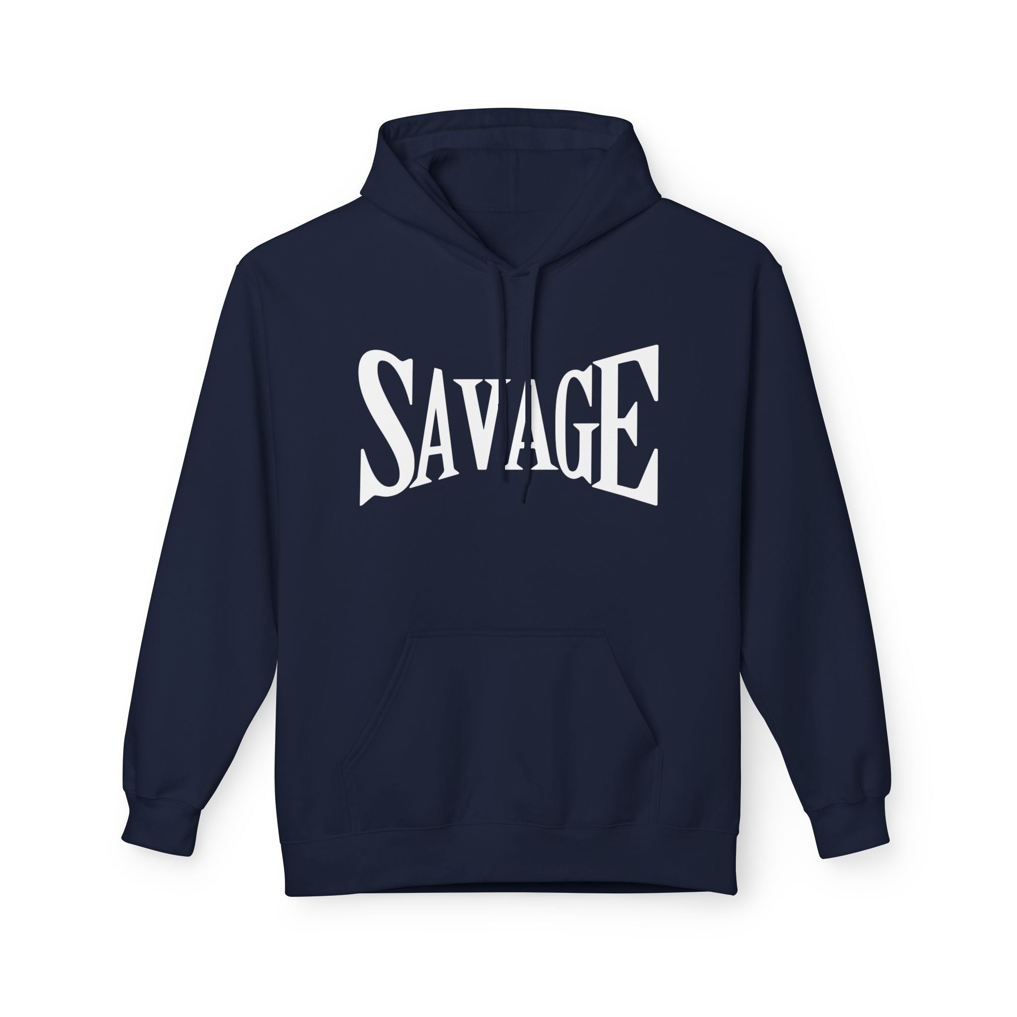 Savage Graphic Hoodie — Bold Retro Lettering Pullover Printify