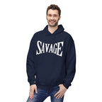 Savage Graphic Hoodie — Bold Retro Lettering Pullover Printify