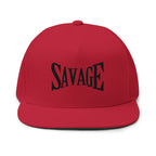 Savage Embroidered Flat Bill Cap — Streetwear Snapback Hat Printify