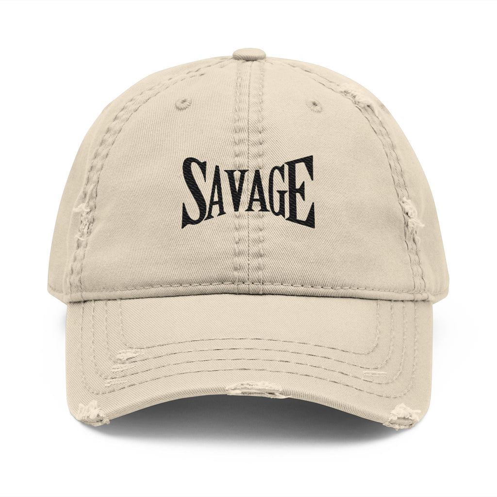 Savage Embroidered Distressed Dad Hat Printify