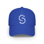 Hustle More, Coffee Less Baseball Cap — Low Profile Dad Hat Printify