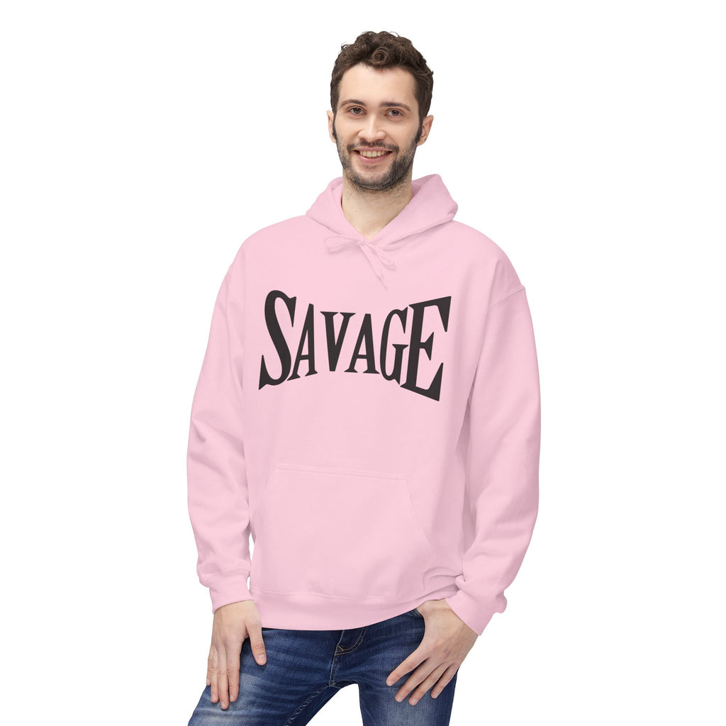 Savage Graphic Hoodie — Bold Retro Lettering Pullover Printify
