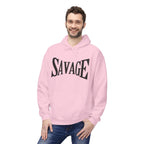 Savage Graphic Hoodie — Bold Retro Lettering Pullover Printify