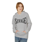 Savage Graphic Hoodie — Bold Retro Lettering Pullover Printify