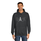 Black Typography Hoodie — Minimal College-Style Pullover Printify