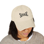 Savage Embroidered Distressed Dad Hat Printify