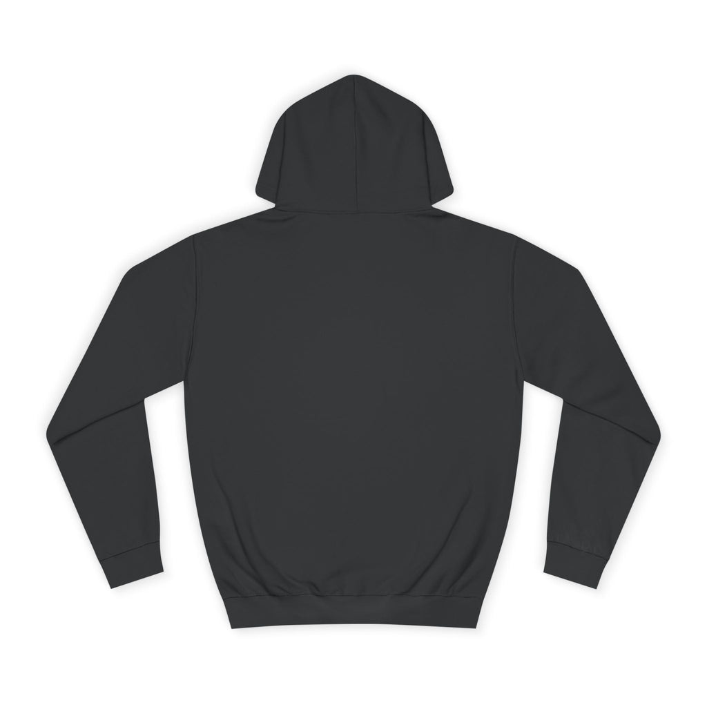 Black Typography Hoodie — Minimal College-Style Pullover Printify
