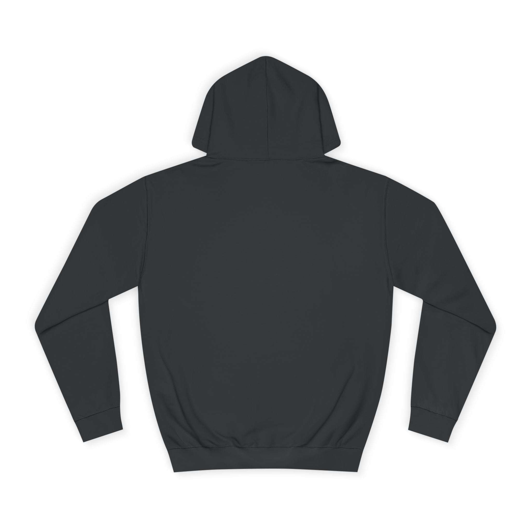 Black Typography Hoodie — Minimal College-Style Pullover Printify