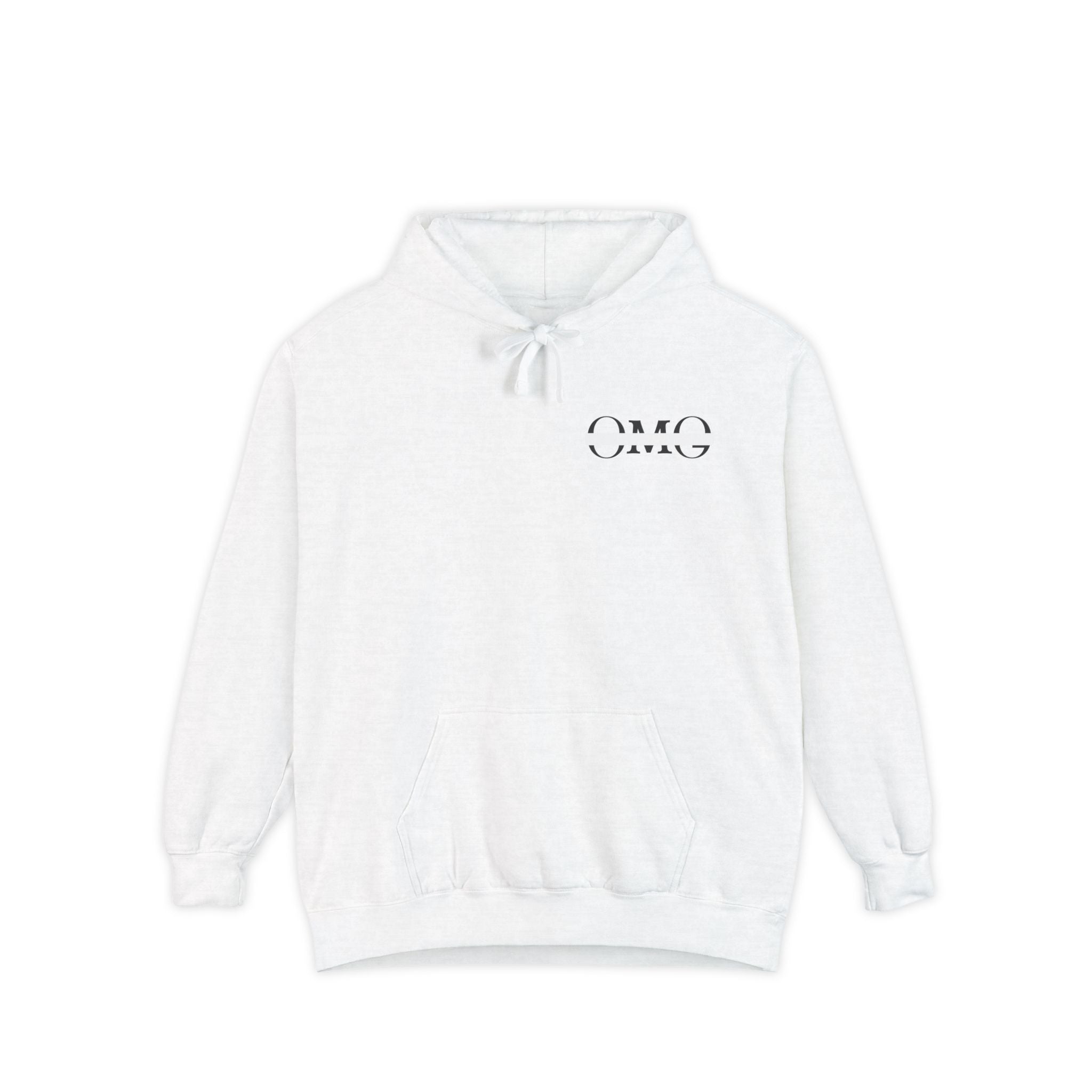 OMG Graphic Hoodie — Minimal Split-Logo Streetwear Printify
