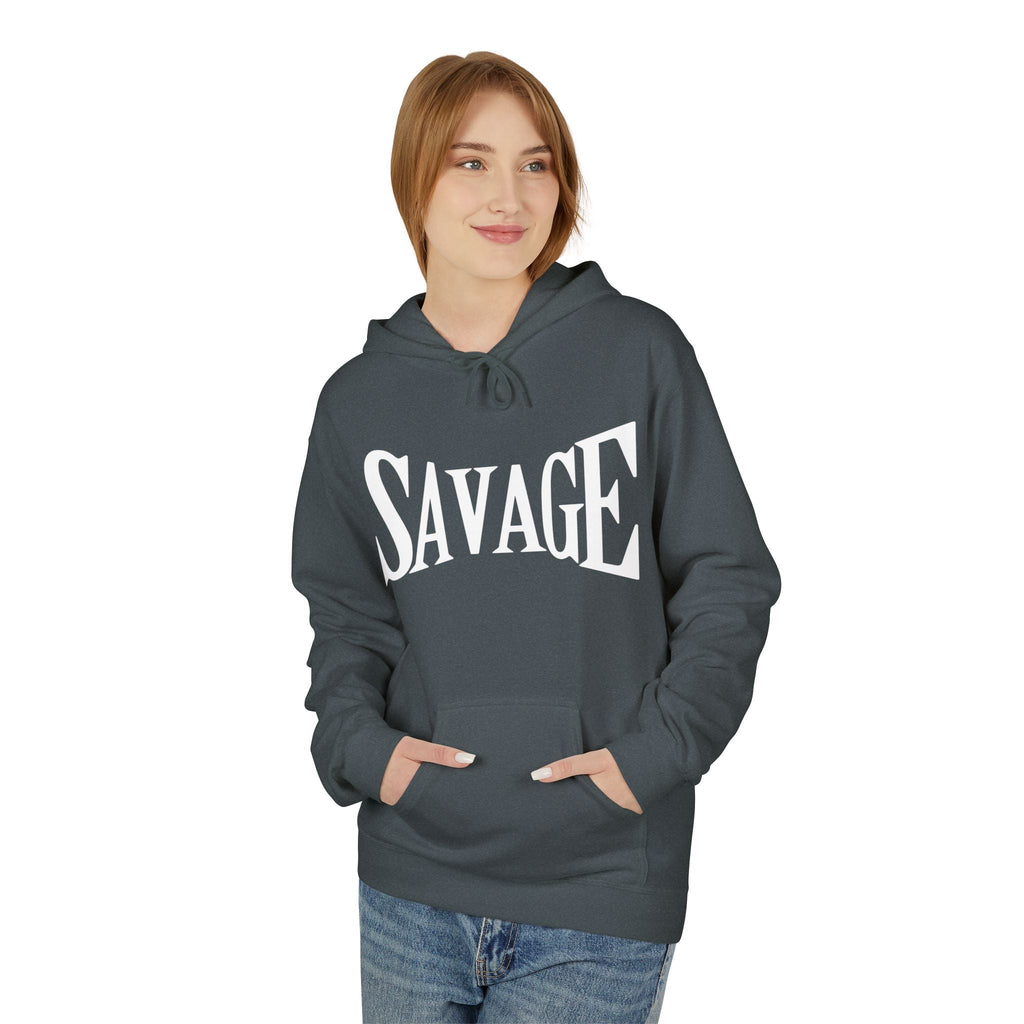 Savage Graphic Hoodie — Bold Retro Lettering Pullover Printify