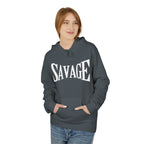 Savage Graphic Hoodie — Bold Retro Lettering Pullover Printify