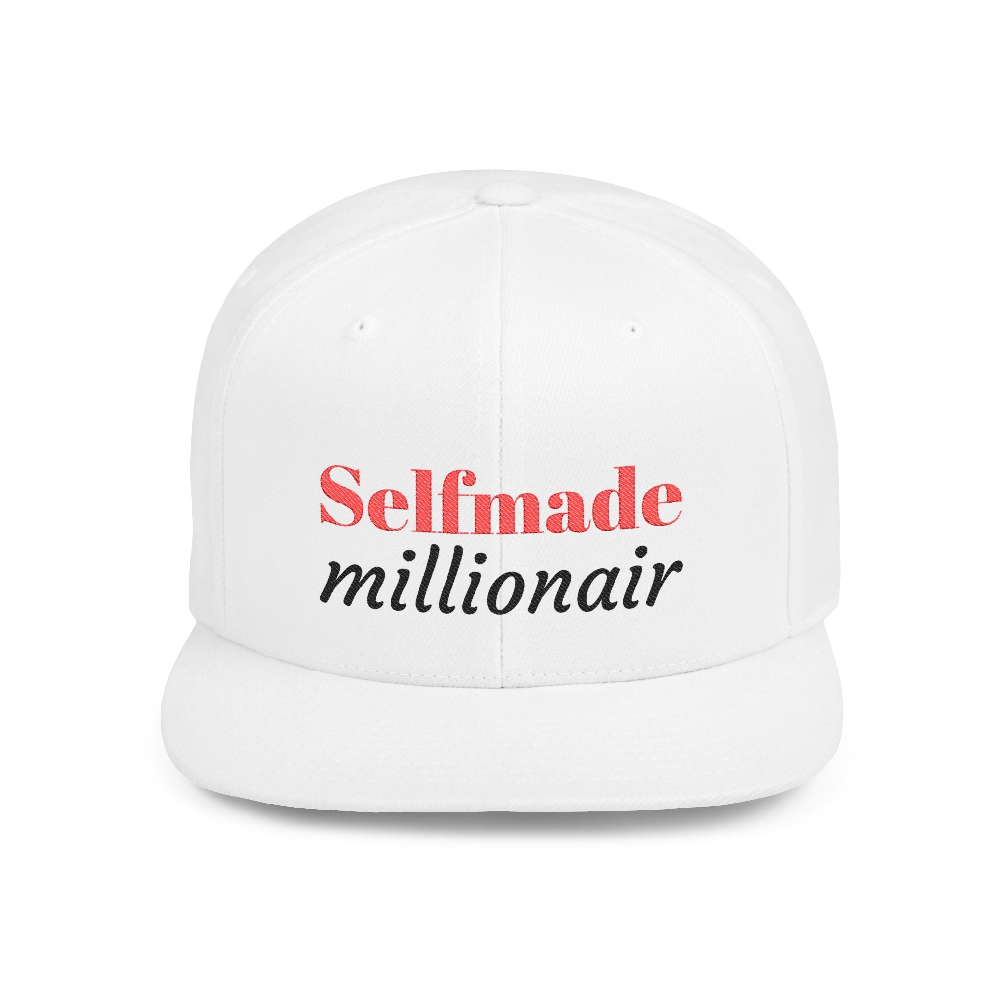 Snapback Hat — "Selfmade Millionair" Embroidered Flat Bill Cap Printify