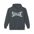 Savage Graphic Hoodie — Bold Retro Lettering Pullover Printify