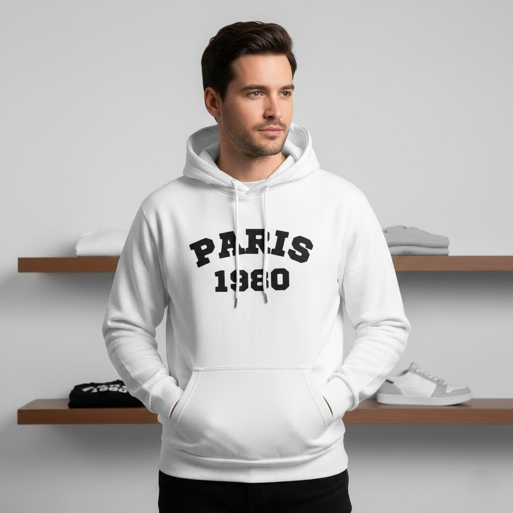 Paris 1980 Hoodie — Vintage Paris Pullover Sweatshirt
