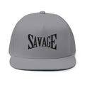 Savage Embroidered Flat Bill Cap — Streetwear Snapback Hat Printify