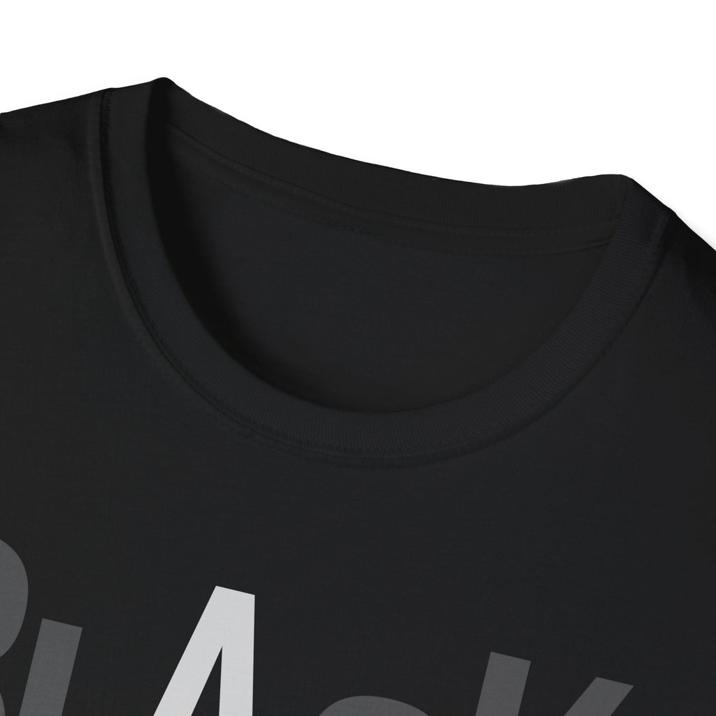 Black Typography T-Shirt — Bold 'BLACK' Graphic Tee Printify