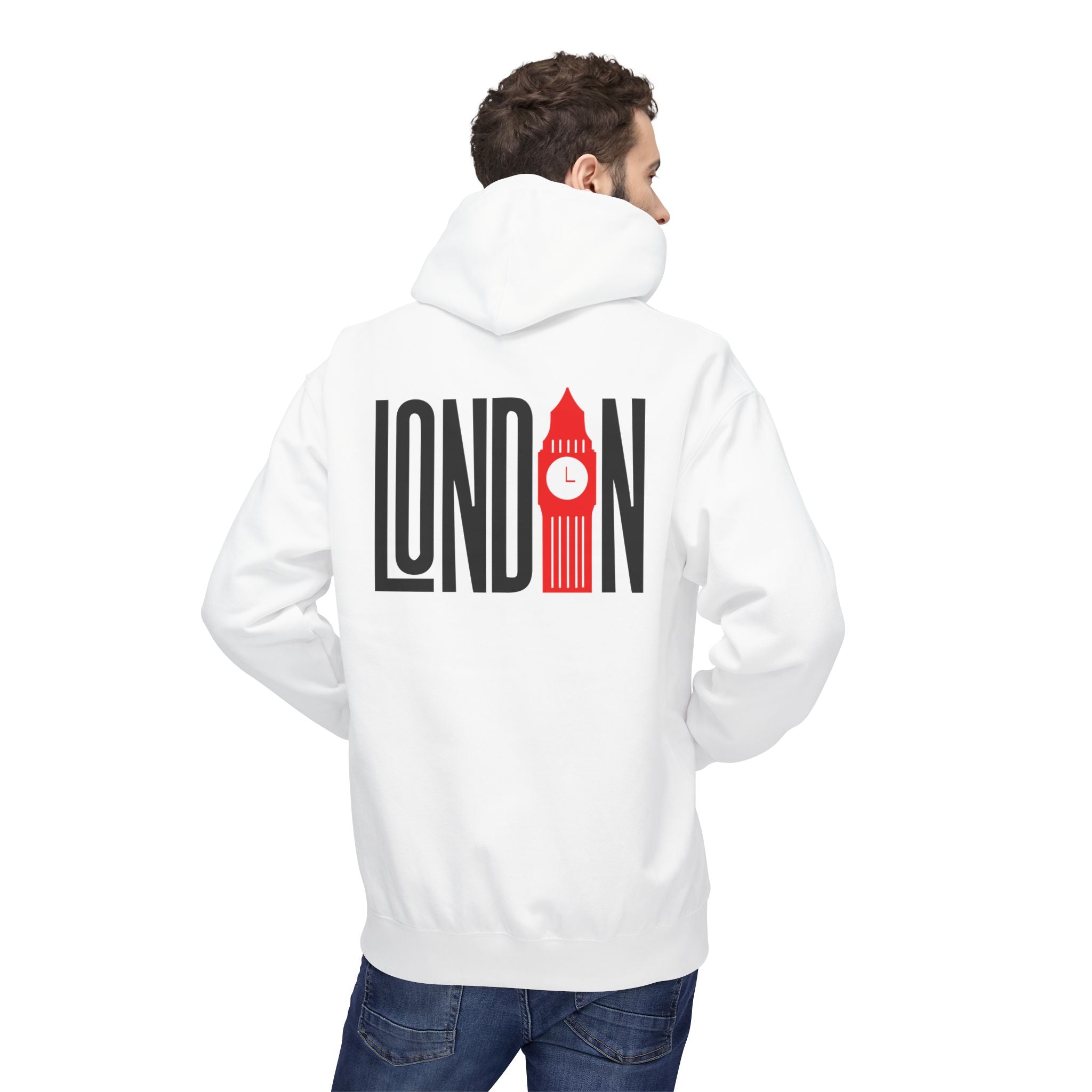 London Big Ben Graphic Hoodie — Retro Tourist Souvenir Sweatshirt Printify