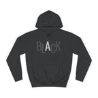Black Typography Hoodie — Minimal College-Style Pullover Printify