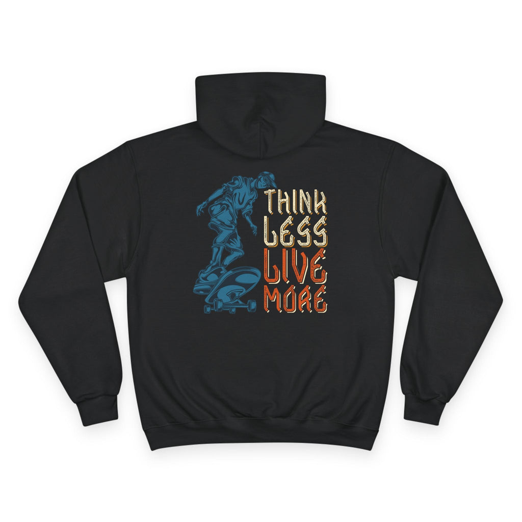 Think Less Live More Hoodie — Surf Skate Retro Graphic Pullover Printify