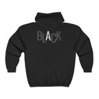 Black Logo Zip Hoodie — Minimalist Monochrome Full-Zip Sweatshirt Printify