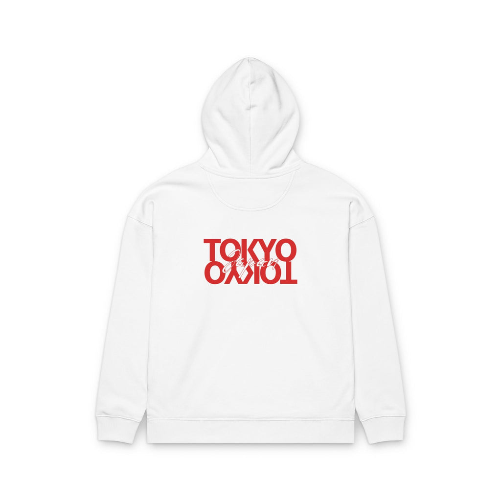 Tokyo Mirror Hoodie — Minimal Red Graphic Back Print Printify