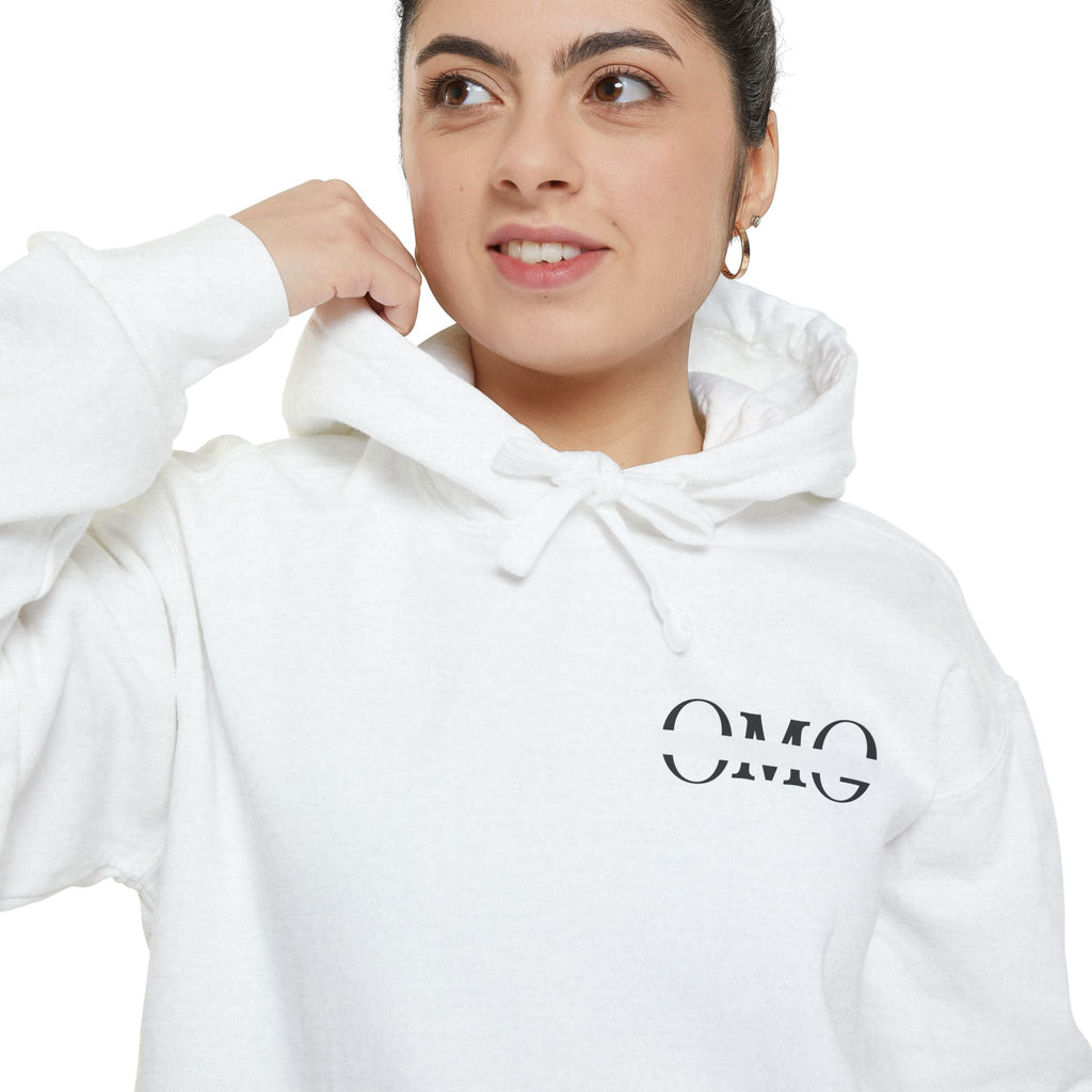 OMG Graphic Hoodie — Minimal Split-Logo Streetwear Printify