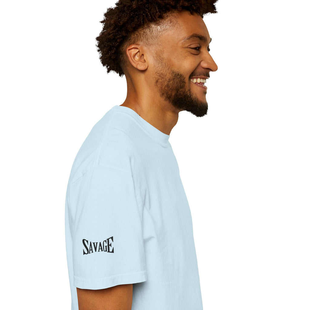 Savage Minimalist Graphic T-Shirt — Small Chest & Sleeve Logo Printify