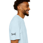 Savage Minimalist Graphic T-Shirt — Small Chest & Sleeve Logo Printify