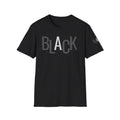 Black Typography T-Shirt — Bold 'BLACK' Graphic Tee Printify