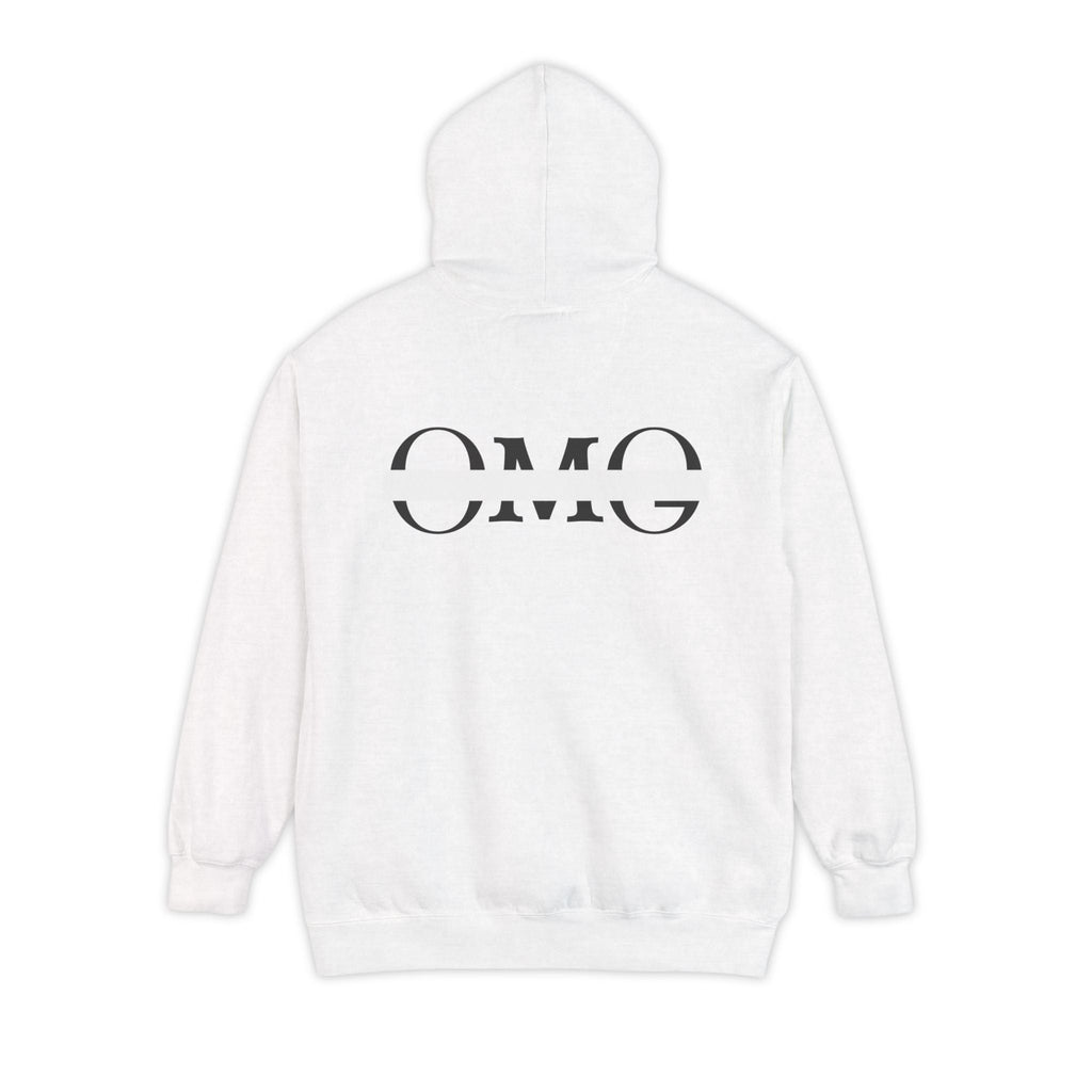OMG Graphic Hoodie — Minimal Split-Logo Streetwear Printify