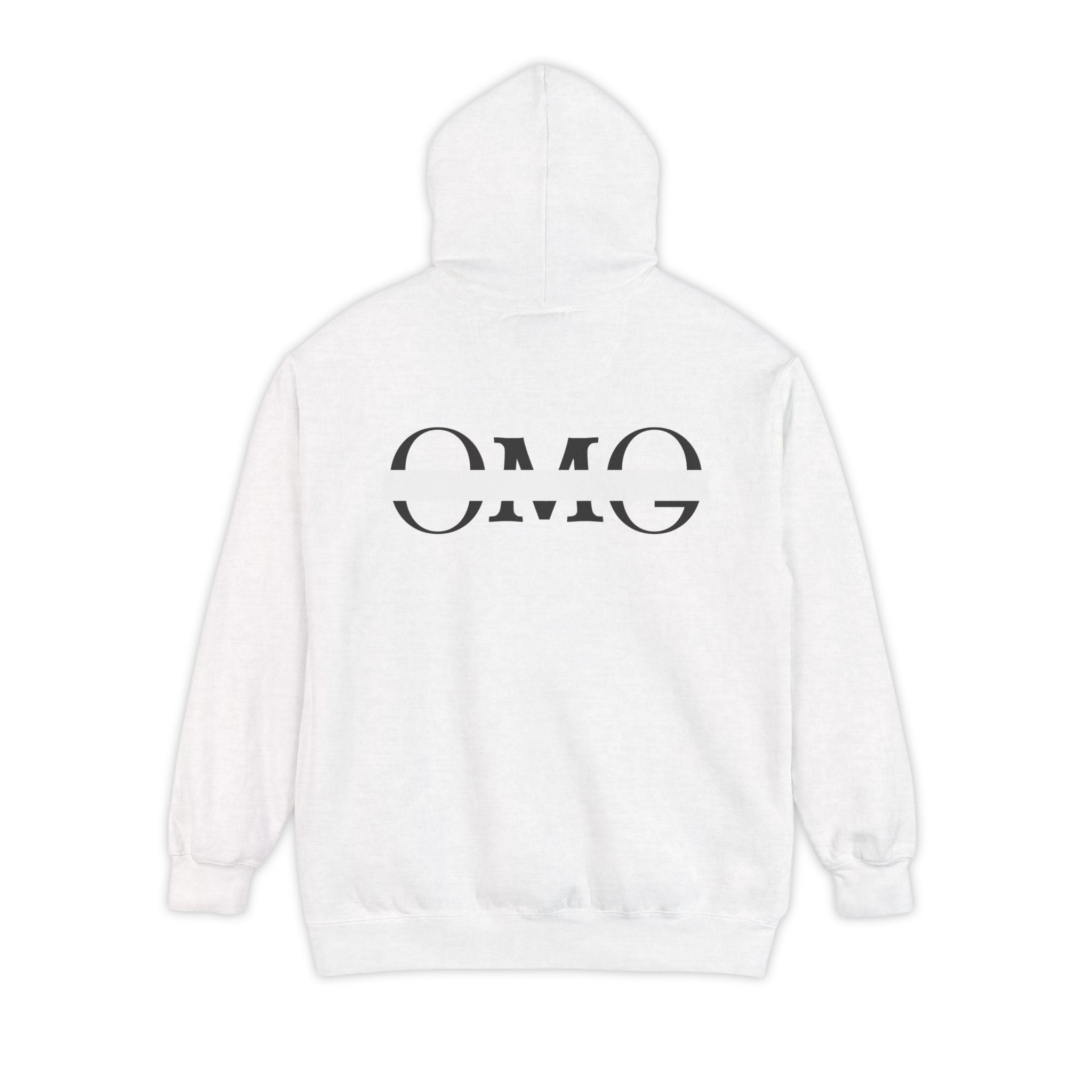 OMG Graphic Hoodie — Minimal Split-Logo Streetwear Printify