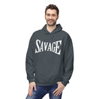 Savage Graphic Hoodie — Bold Retro Lettering Pullover Printify