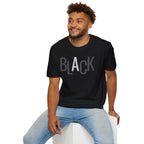 Black Typography T-Shirt — Bold 'BLACK' Graphic Tee Printify