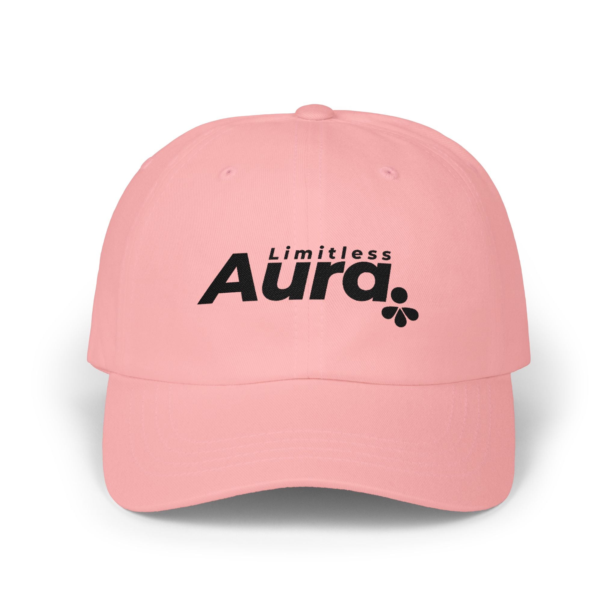 Limitless Aura Dad Cap — Classic White Embroidered Baseball Hat Printify
