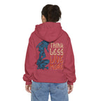 Think Less Live More Hoodie — Skateboarder Graphic Garment-Dyed Pullover Printify