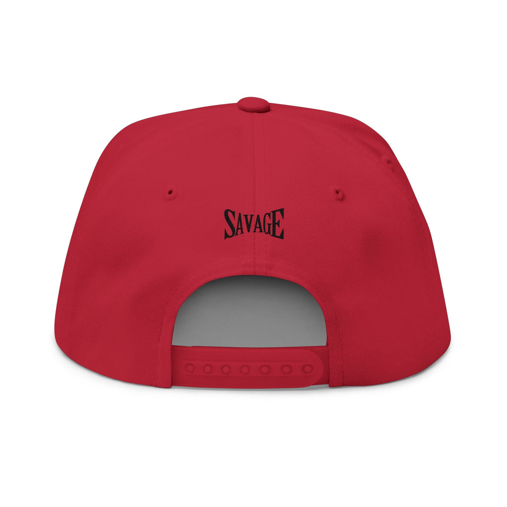 Savage Embroidered Flat Bill Cap — Streetwear Snapback Hat Printify