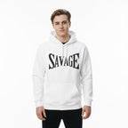 Savage Graphic Hoodie — Bold Retro Lettering Pullover Printify
